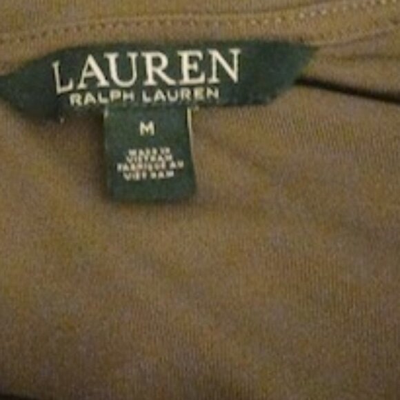 Ralph Lauren Olive Criss Cross Shoulder Jumpsuit Medium - Picture 2 of 5